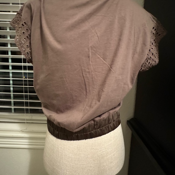 Anthropologie khaki/green lace and silk top - Picture 9 of 12